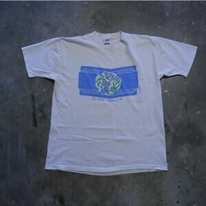 Vintage 90s Anvil Forget-Me-Not Wildflowers Maine Tee Womens Size XL